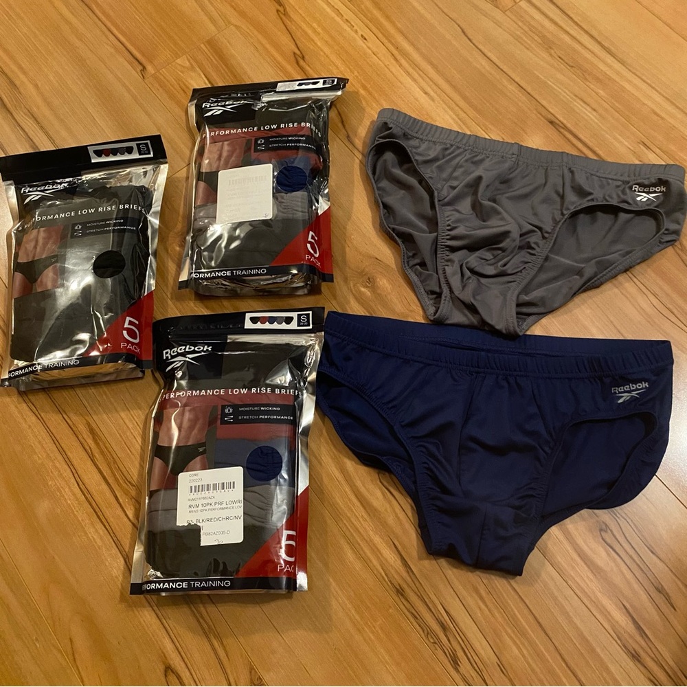 SALE!!! NWT Reebok Men’s Performance Low-Rise Briefs — Navy, Gray, Red & Black